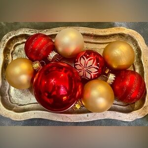 8 Vintage Unique Treasures Brand Christmas Ornaments Mixed Lot Colors & Sizes